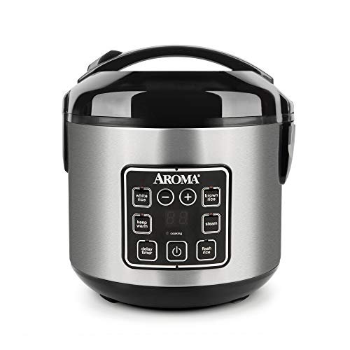 aroma housewares 8 cup (cooked)/ 2 quart digital cool touch rice cooker & food steamer