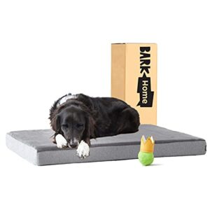 barkbox memory foam platform dog bed | plush mattress for orthopedic joint relief (large, grey)