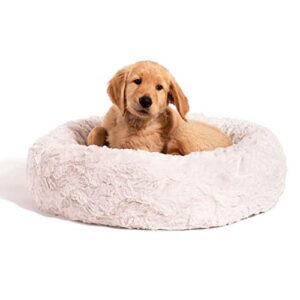 best friends by sheri the original calming donut cat and dog bed in lux fur oyster small 23x23