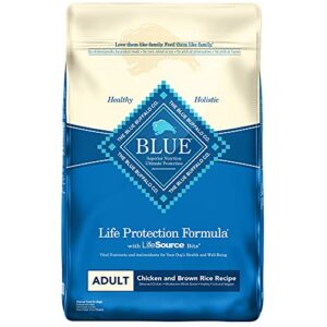 blue buffalo life protection formula natural adult dry dog food, chicken and brown rice 30 lb