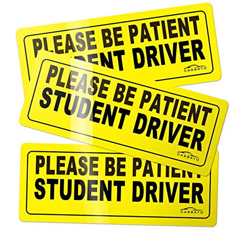 carbato student driver magnet safety sign vehicle bumper magnet car vehicle reflective sign sticker bumper for new drivers set of 3