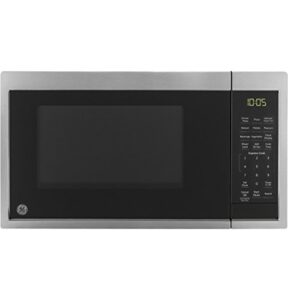 ge jes1095smss microwave oven | 0.9 cubic feet capacity, 900 watts | kitchen essentials for the countertop or dorm room, cu ft, stainless steel