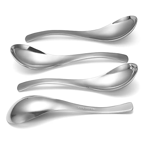 hiware thick heavy weight soup spoons, stainless steel soup spoons, table spoons, set of 6