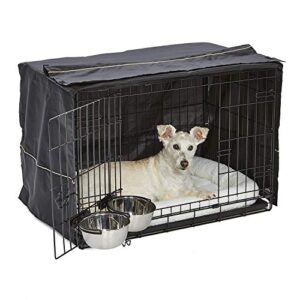 icrate dog crate starter kit | 30 inch dog crate kit ideal for medium dog breeds (weighing 26 40 pounds) || includes dog crate, pet bed, 2 dog bowls & dog crate cover