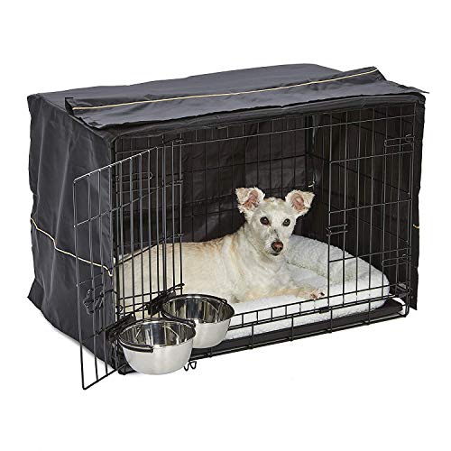 icrate dog crate starter kit | 30 inch dog crate kit ideal for medium dog breeds (weighing 26 40 pounds) || includes dog crate, pet bed, 2 dog bowls & dog crate cover