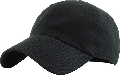 kb low blk classic cotton dad hat adjustable plain cap. polo style low profile (unstructured) (classic) black adjustable