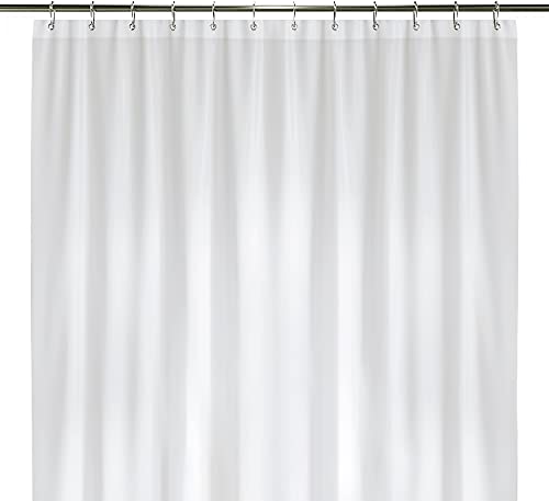 liba peva 8g bathroom shower curtain liner, 72" w x 72" h, white, 8g heavy duty waterproof shower curtain liner