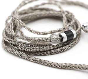 linsoul tripowin zonie 16 core silver plated cable spc earphone cable for bl03 trn v90 v80 as10 zs10 zs6 es4 zst zsr iems (2pin 0.78 3.5mm, grey)