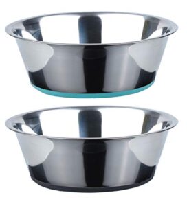 peggy11 no spill non skid stainless steel deep dog bowls 3 cups (set of 2)