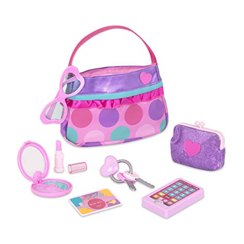 play circle by battat – princess purse style set – pretend play multicolor handbag and fashion accessories – toy makeup, keys, lipstick, credit card, phone, and more for kids ages 3 and up (8 pieces)