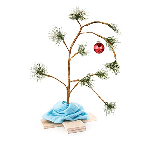 product works 24 inch charlie brown christmas tree with linus's blanket holiday décor, classic ornament, green