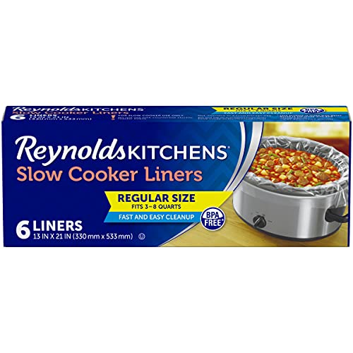 reynolds kitchens slow cooker liners, regular, 6 count (pack of 1)