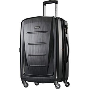 samsonite winfield 2 hardside luggage with spinner wheels, brushed anthracite, checked large 28 inch