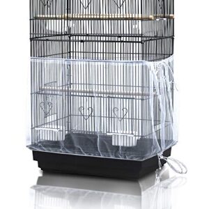 asocea universal birdcage cover seed catcher nylon mesh parrot cage skirt white (not include birdcage)