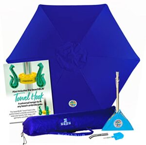 beachbub ™ all in one beach umbrella system. includes 7 ½' (50+ upf) umbrella, oversize bag, beachbub ™ base & accessory kit