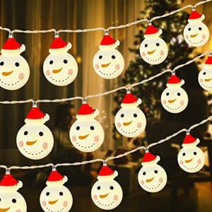 christmas lights string 10ft 20 led, warm white indoor string lights christmas snowman decorations waterproof snowman lights christmas ornaments for christmas tree indoor outdoor holiday decor