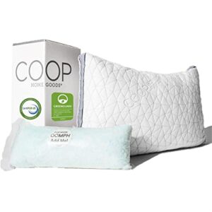 coop home goods eden adjustable pillow shredded memory foam with cooling gel lulltra washable cover from bamboo derived rayon certipur us/greenguard gold certified (queen)