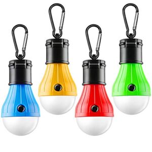 fly2sky tent lamp portable led tent light 4 packs clip hook hurricane emergency lights led camping light bulb camping tent lantern bulb for camping hiking fishing outage