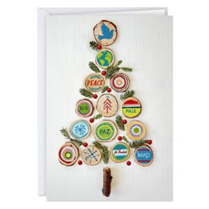 hallmark unicef boxed christmas cards, peace tree (12 cards and 13 envelopes)