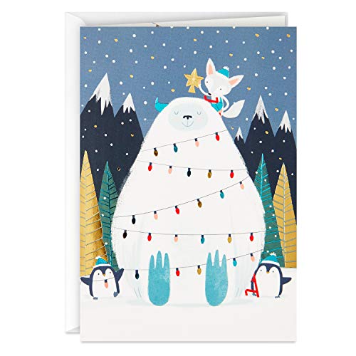 hallmark unicef boxed christmas cards, yeti (12 cards and 13 envelopes)