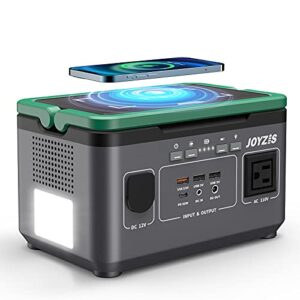 joyzis 300wh power station with 80000mah, 330w solar generator for camping, ac outlet pd60w lithium battery with led light, portable generator for outdoor rv/van travel, emergency, cpap, phone