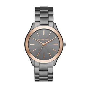 michael kors men's analog quartz watch with stainless steel strap, grey, 22 (model: mk8576)