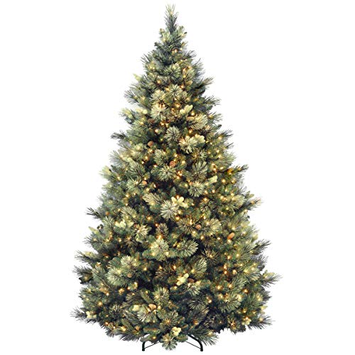 national tree carolina pine tree with clear lights , 7.5 feet