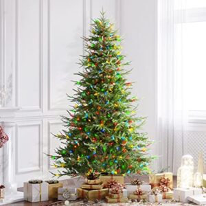oasiscraft 6.5 ft pre lit aspen fir artificial christmas tree with 500 multicolored lights ,artificial christmas tree with realistic 793 thicken tips