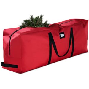 premium christmas tree storage bag fits up to 9 ft tall artificial disassembled trees, durable handles & sleek dual zipper holiday xmas bag made of tear proof 600d oxford 5 year warranty