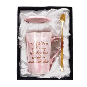 tom boy sister gifts for sister from sister sister birthday, valentine’s day, christmas gifts for sister women marble coffee mug 11oz