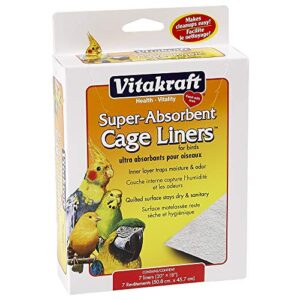 vitakraft 512071 7 pack super absorbent cage liners for birds, 20" x 18"