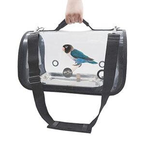 zanesun bird carrier,portable pet bird parrot travel bag transparent breathable cage,lightweight pets birds travel cage (small(14inx8inx8in))