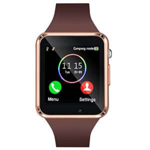 amazqi smart watch with sd card pedometer call text notification music player camera compatible for android samsung huawei and iphone (partial functions) for men women