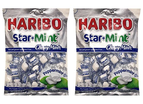 haribo star mint chewy peppermint mint candy 6.5oz (2 pack)
