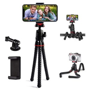 phone tripod linkcool 360 degree rotation flexible octopus travel tripod for iphone/smartphone/ipad/dslr/sports action camera with bluetooth wireless remote shutter