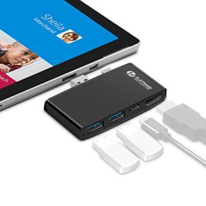 surface pro adapter hdmi surface dock display port to hdmi expansion usb hub high speed dual usb 3.0 port (5gps)+typc c +4k hdmi usb combo adapter for microsoft surface pro 5/pro 6 for mouse u disk