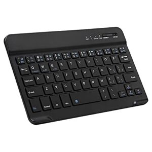 ultra slim bluetooth keyboard portable mini wireless keyboard rechargeable for apple ipad iphone samsung tablet phone smartphone ios android windows (7 inch black)