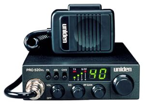 uniden pro520xl pro series 40 channel cb radio. compact design. anl switch and pa/cb switch. 7 watts of audio output and instant emergency channel 9. black