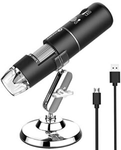 wireless digital microscope handheld usb hd inspection camera 50x 1000x magnification with stand compatible with iphone, ipad, samsung galaxy, android, mac, windows computer