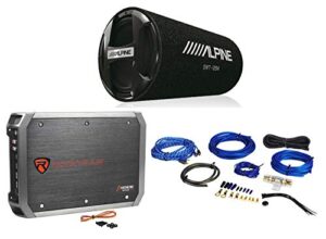 alpine swt 12s4 1000 watt 12" car audio bass tube subwoofer+amplifier+amp kit