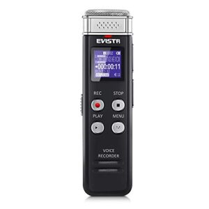 evistr 16gb digital voice recorder voice activated recorder with playback upgraded small tape recorder for lectures, meetings, interviews, mini audio recorder usb charge, mp3