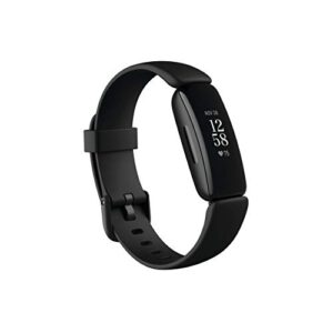 fitbit inspire 2 health & fitness tracker with a free 1 year fitbit premium trial, 24/7 heart rate, black/black, one size (s & l bands included)