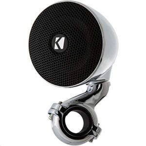 kicker 40psm34 4 ohm mini weatherproof speaker system for motorcycle & atv, 50 watt, durable chrome encasing, black