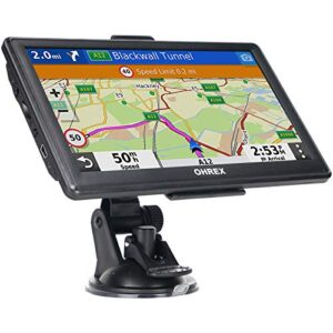 ohrex gps navigation for truck rv car, 7 inch truckers trucking gps navigation system, truck gps commercial drivers, free lifetime map updates, speed warning, spoken turn by turn directions