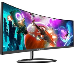 sceptre curved 30" 21:9 gaming led monitor 2560x1080p ultrawide ultra slim hdmi displayport up to 85hz mprt 1ms fps rts build in speakers, machine black (c305w 2560un)