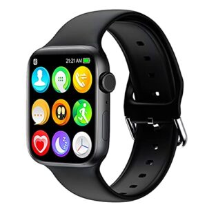 smart watch for android ios phones compatible with iphone samsung lg, hchlql 1.75 inch touchscreen fitness tracker bluetooth smartwatch with call/sms/heart rate/pedometer for men women kid (black)