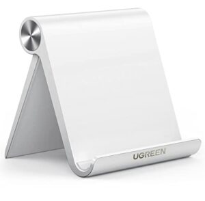 ugreen tablet stand holder adjustable protable desktop holder dock compatible for ipad 10.2 ipad pro 11 inch ipad 9.7 ipad mini 5 4 3 2 ipad air nintendo switch iphone 13 12 pro max 11 xs xr white