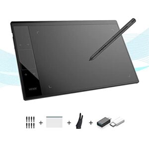veikk a30 v2 drawing tablet 10x6 inch graphics tablet with battery free pen and 8192 professional levels pressure (unique touch pad design with 4 touch keys and one gesture pad)