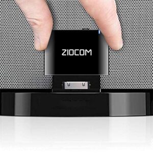 ziocom 30 pin bluetooth adapter receiver for bose ipod iphone sounddock and other 30 pin dock speakers with 3.5mm aux cable(not for car and motorcycles),black