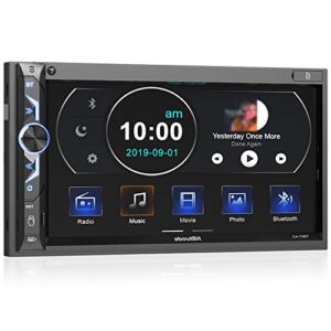 7 inch double din digital media car stereo receiver,aboutbit bluetooth 5.0 touch screen car radio mp5 player support rear/front view camera, am/fm/mp3/usb/subwoofer,aux input,mirror link